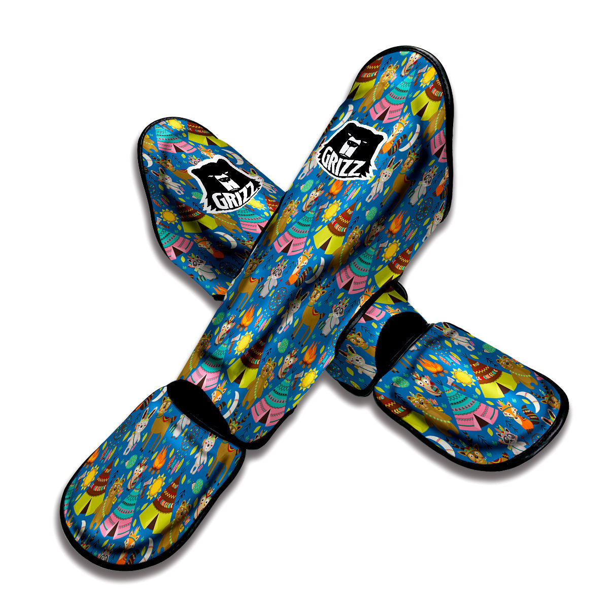 Camping Animal Print Pattern Muay Thai Shin Guards-grizzshop