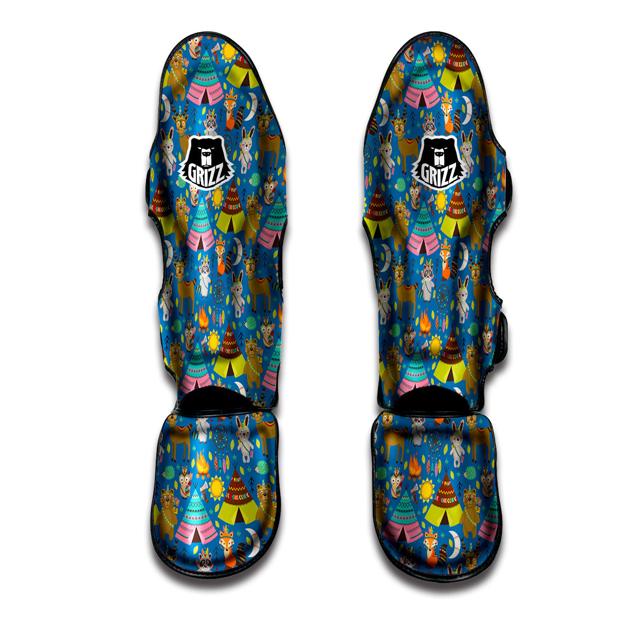 Camping Animal Print Pattern Muay Thai Shin Guards-grizzshop