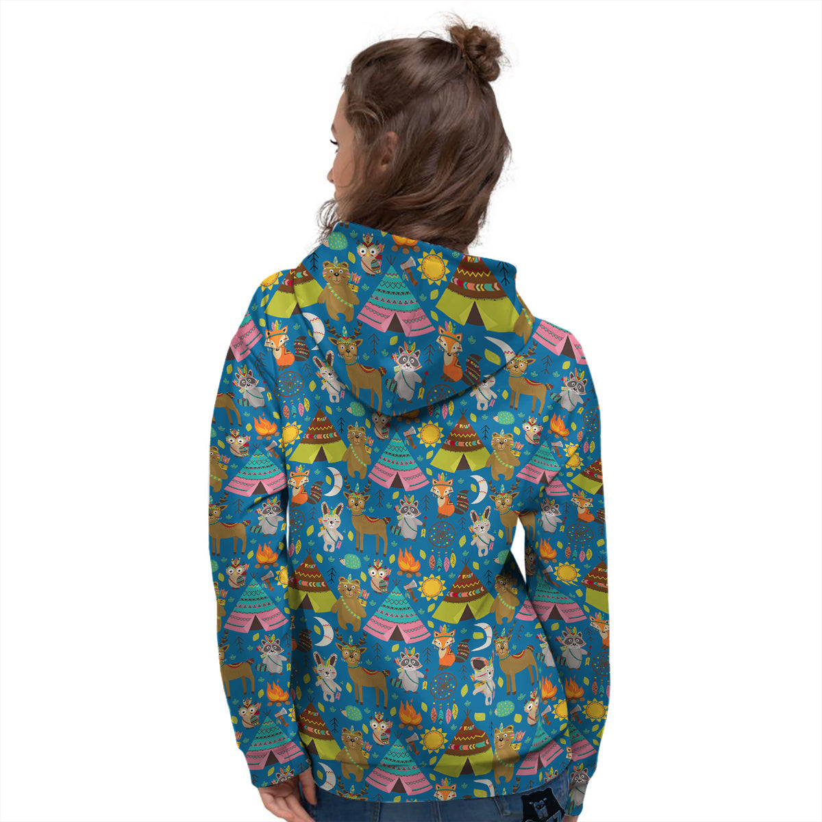 Camping Animal Print Pattern Women's Hoodie-grizzshop