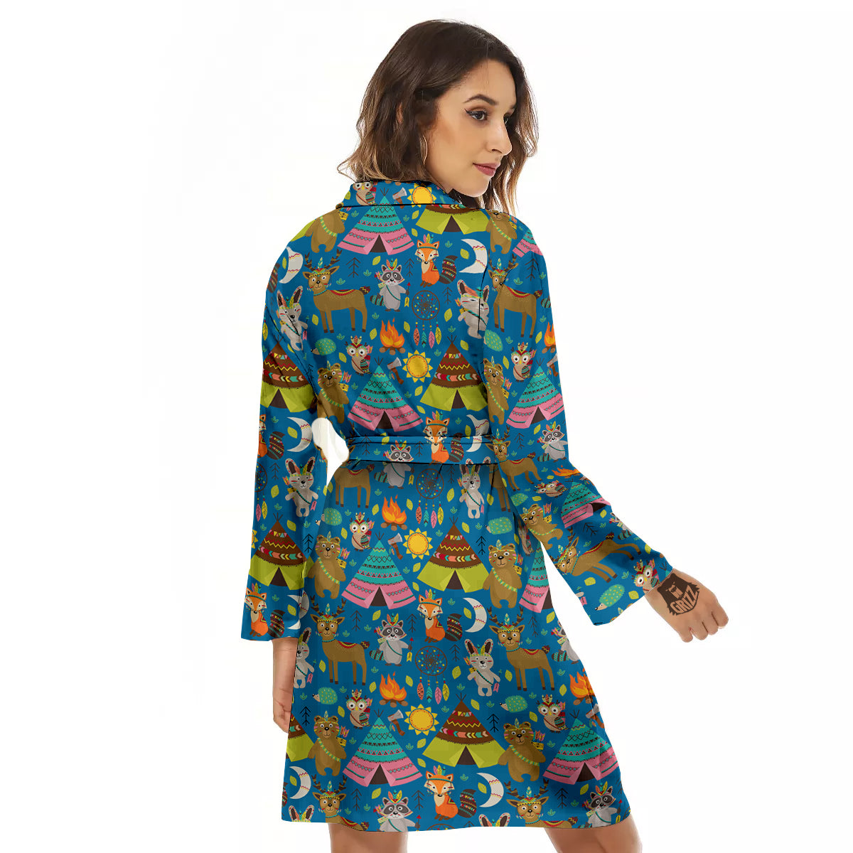 Camping Animal Print Pattern Women's Robe-grizzshop