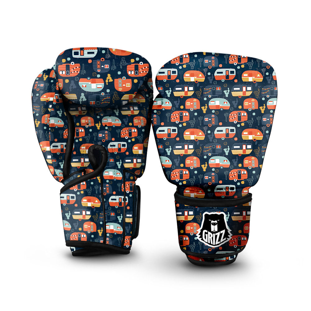 Camping Caravan Print Pattern Boxing Gloves-grizzshop