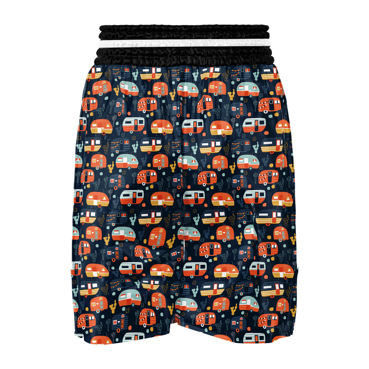 Camping Caravan Print Pattern Boxing Shorts-grizzshop