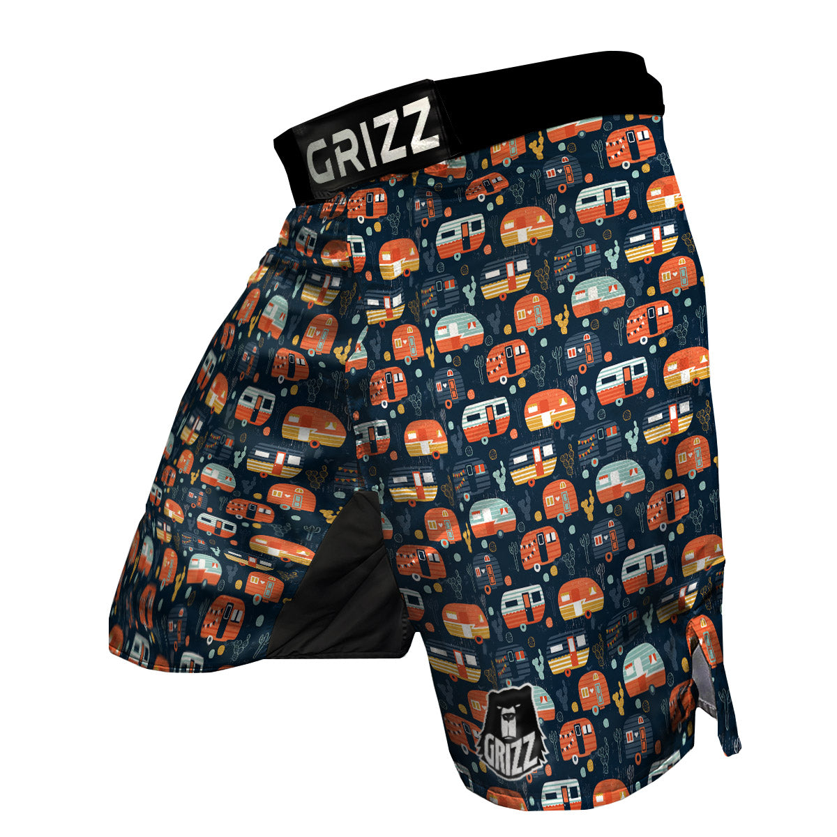 Camping Caravan Print Pattern MMA Shorts-grizzshop