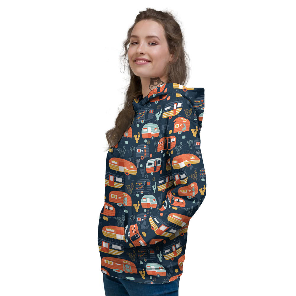 Camping Caravan Print Pattern Women's Hoodie-grizzshop