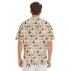 Camping Cartoon Print Pattern Men's Short Sleeve Shirts-grizzshop