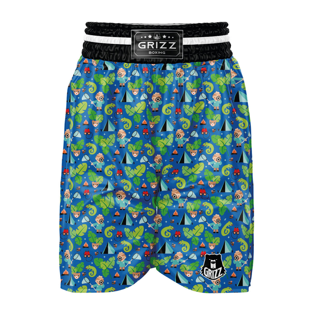 Camping Cute Print Pattern Boxing Shorts-grizzshop