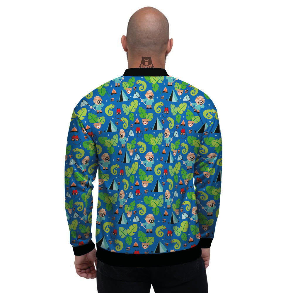 Camping Cute Print Pattern Men's Bomber Jacket-grizzshop