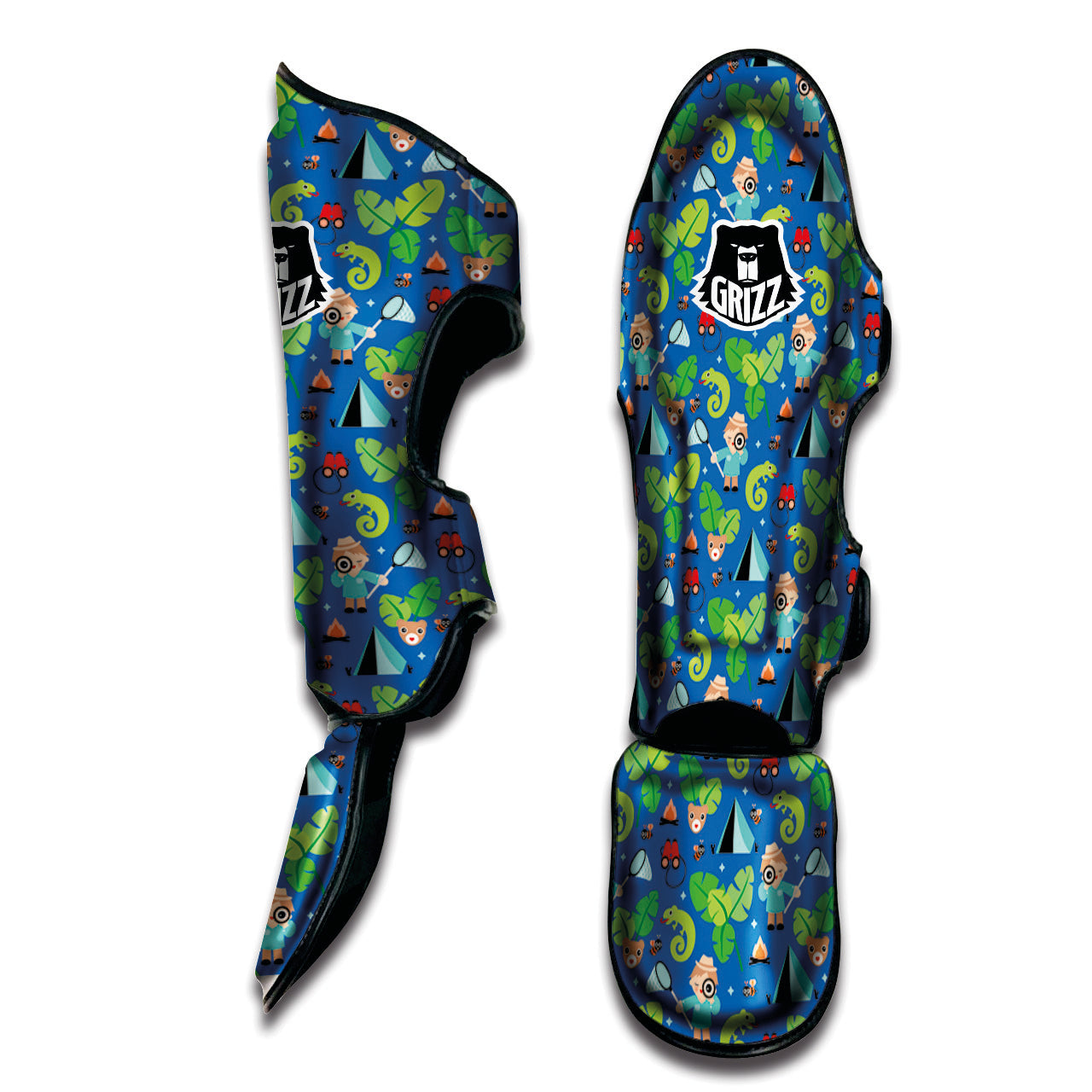 Camping Cute Print Pattern Muay Thai Shin Guards-grizzshop