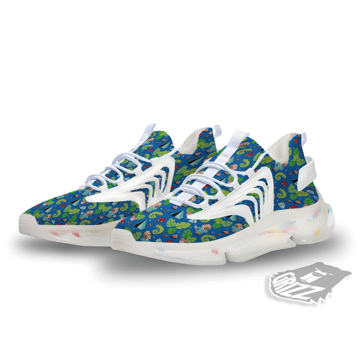 Camping Cute Print Pattern White Gym Shoes-grizzshop
