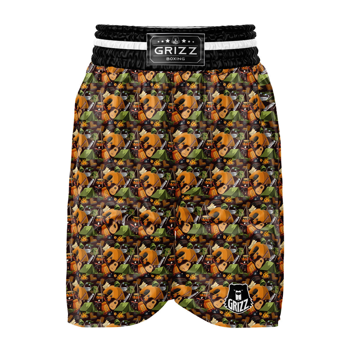 Camping Equipment Print Pattern Boxing Shorts-grizzshop