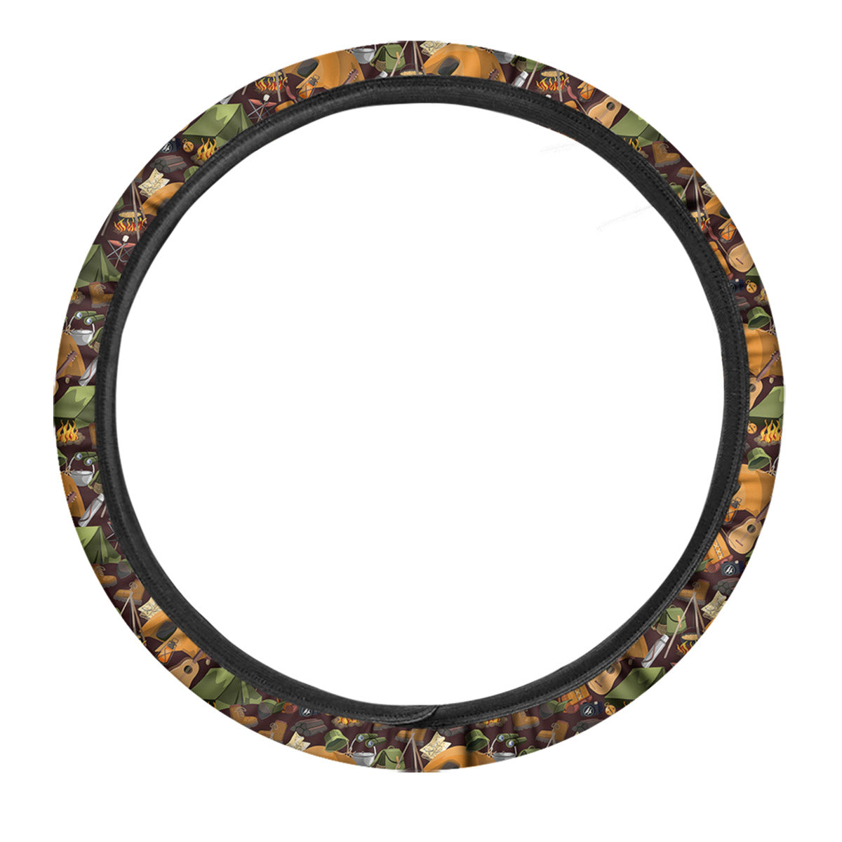Camping Equipment Print Pattern Car Steering Wheel Cover-grizzshop