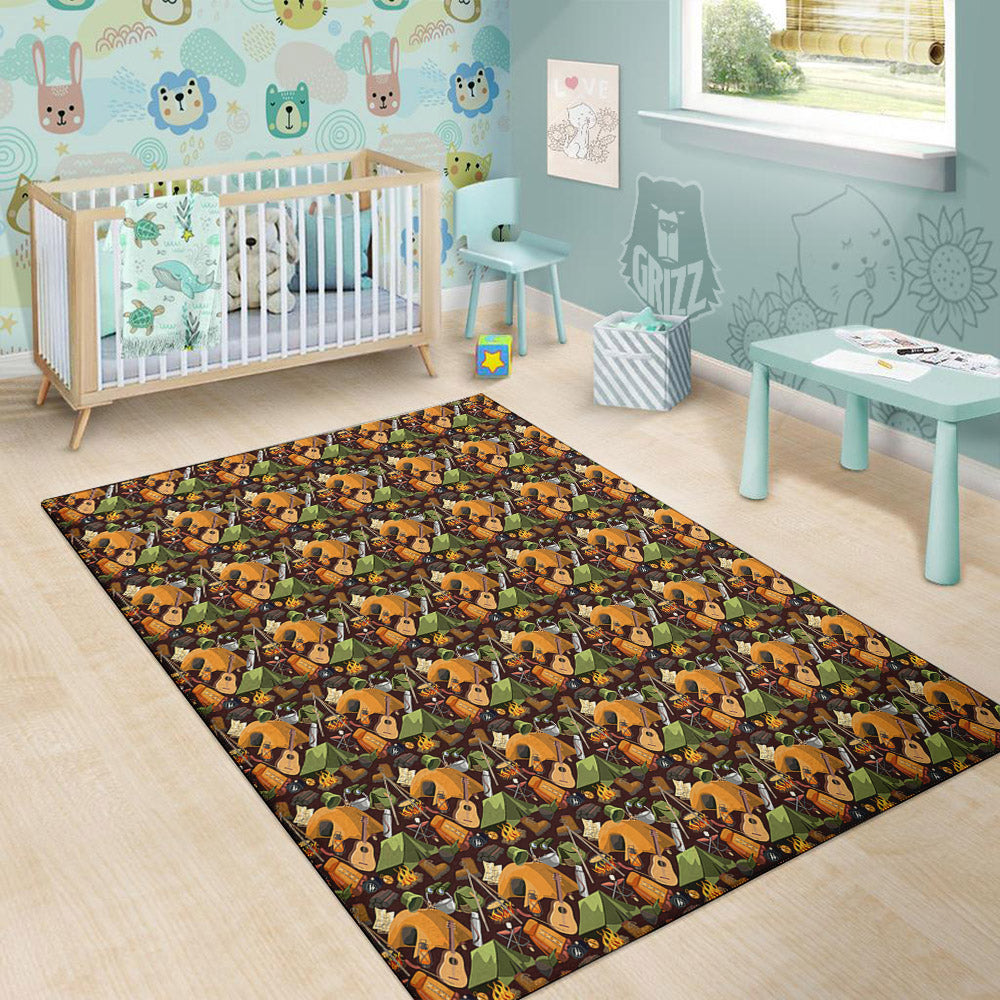 Camping Equipment Print Pattern Floor Mat-grizzshop