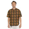 Camping Equipment Print Pattern Men's Short Sleeve Shirts-grizzshop