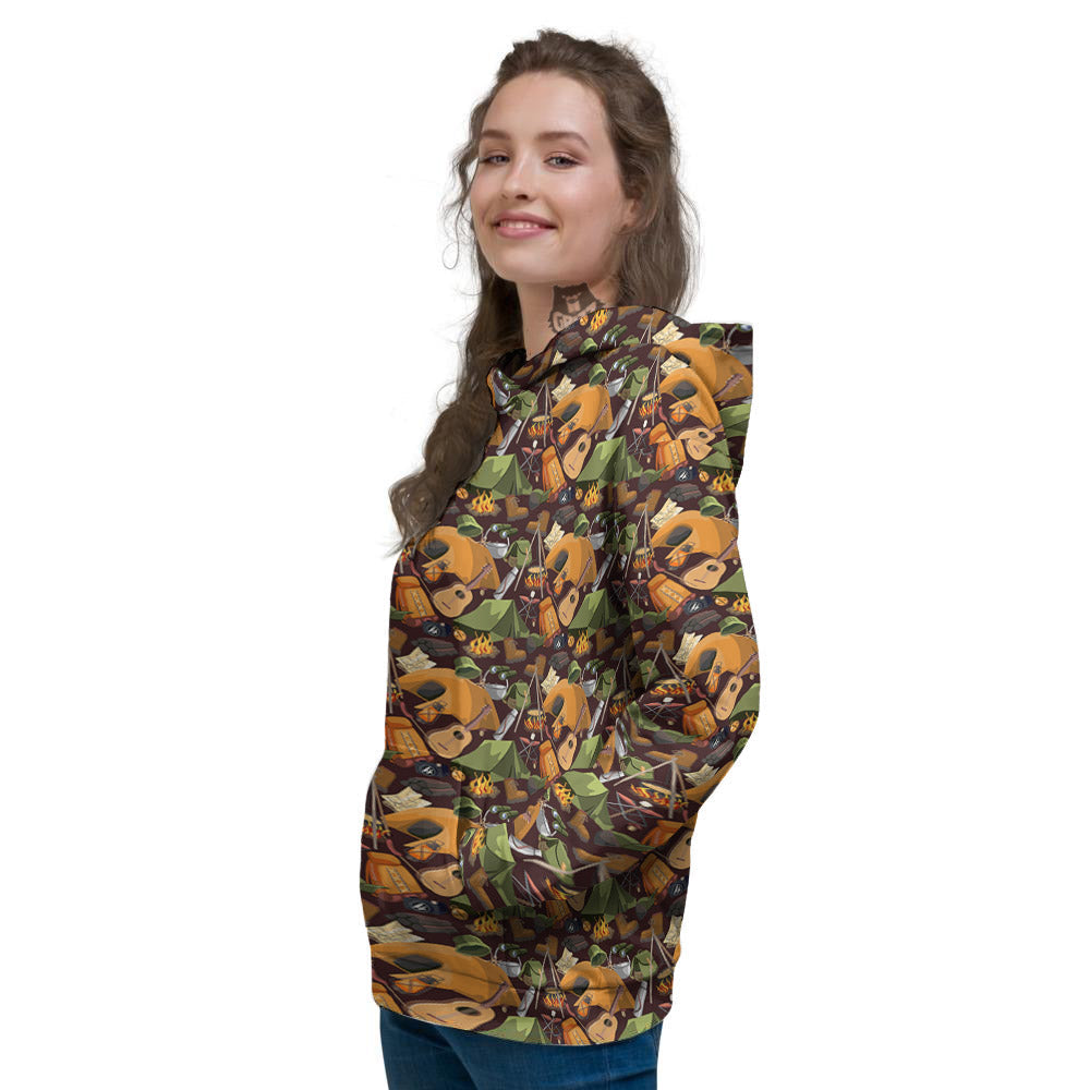 Camping Equipment Print Pattern Women's Hoodie-grizzshop