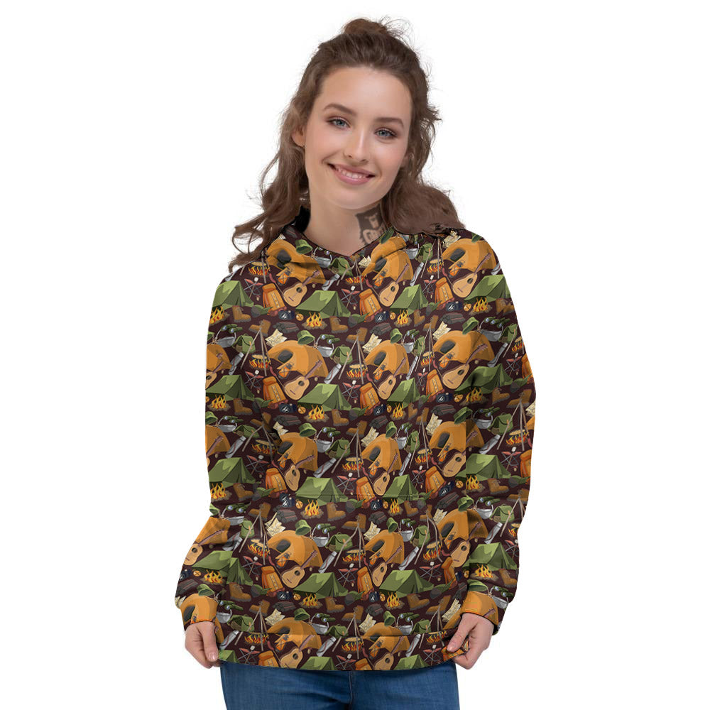 Camping Equipment Print Pattern Women's Hoodie-grizzshop