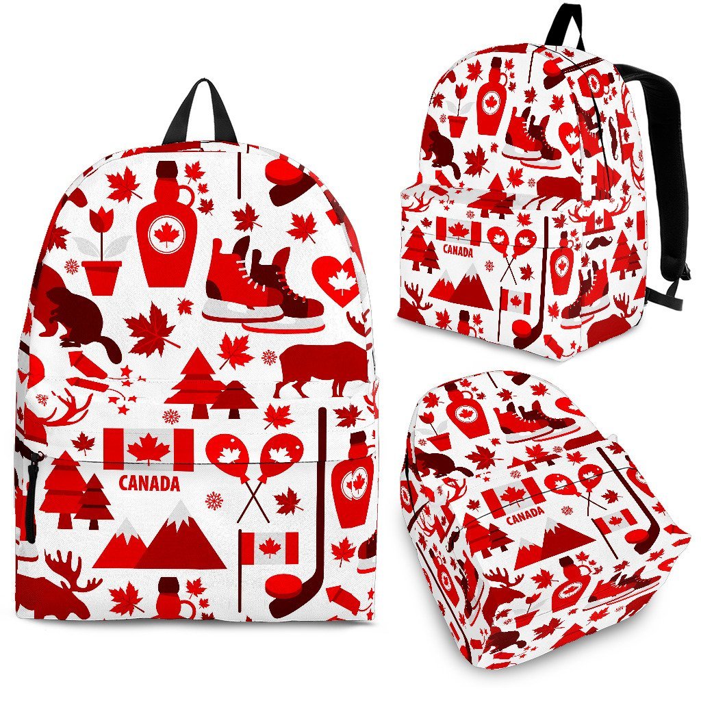 Canada Love Pattern Print Backpack-grizzshop