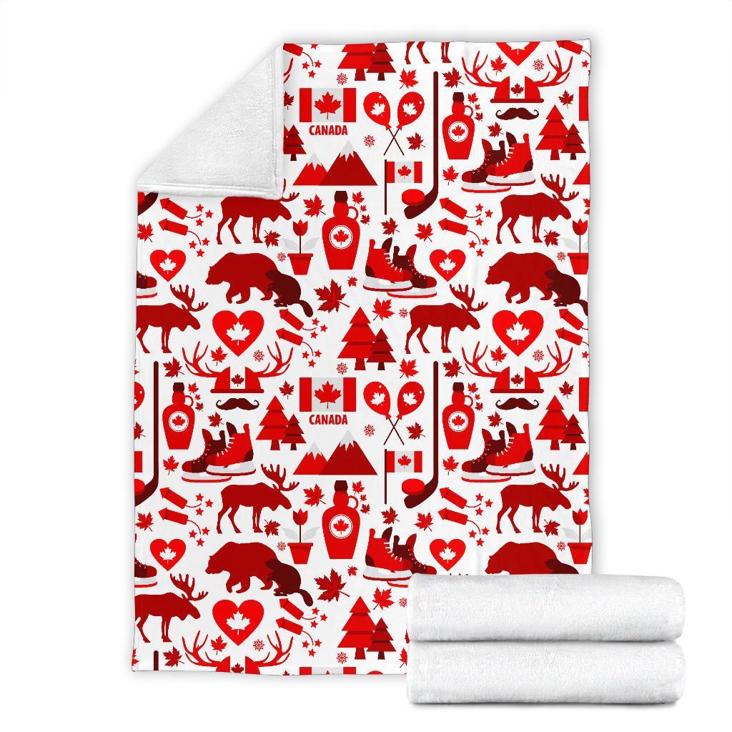 Canada Love Pattern Print Blanket-grizzshop