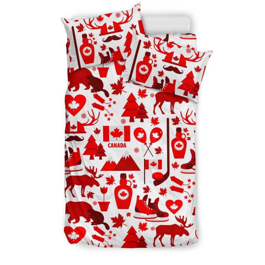 Canada Love Pattern Print Duvet Cover Bedding Set-grizzshop