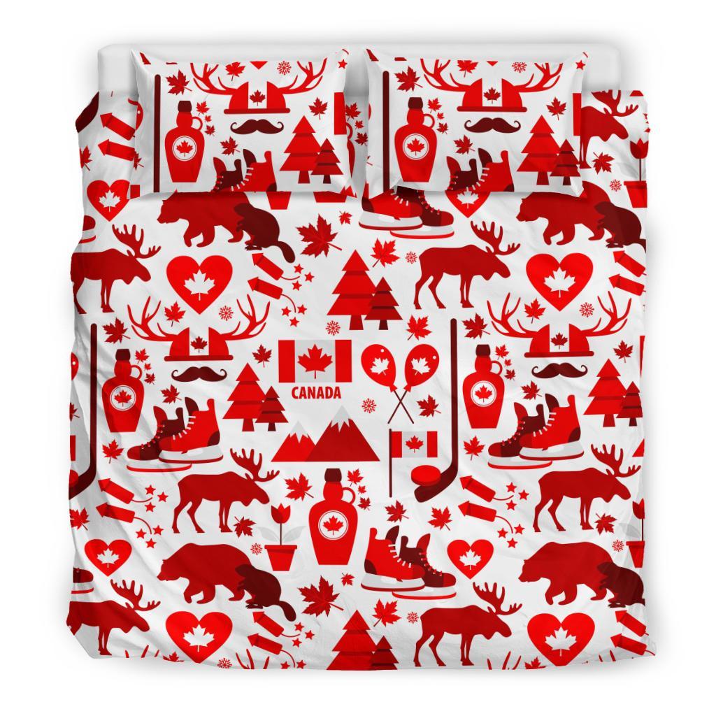 Canada Love Pattern Print Duvet Cover Bedding Set-grizzshop