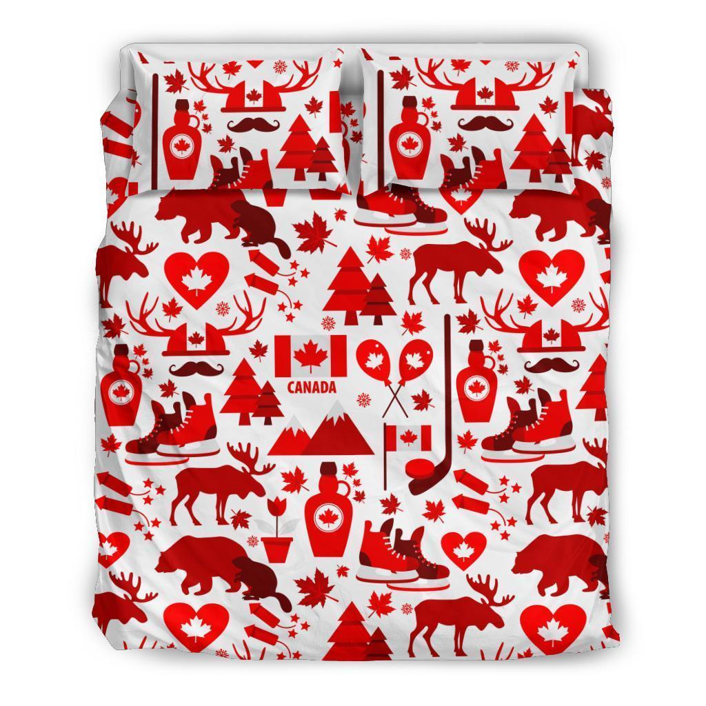 Canada Love Pattern Print Duvet Cover Bedding Set-grizzshop