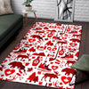 Canada Love Pattern Print Floor Mat-grizzshop