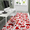 Canada Love Pattern Print Floor Mat-grizzshop