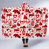 Canada Love Pattern Print Hooded Blanket-grizzshop