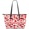 Canada Love Pattern Print Leather Tote Bag-grizzshop