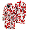 Canada Love Pattern Print Men Long Robe-grizzshop