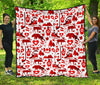 Canada Love Pattern Print Quilt-grizzshop