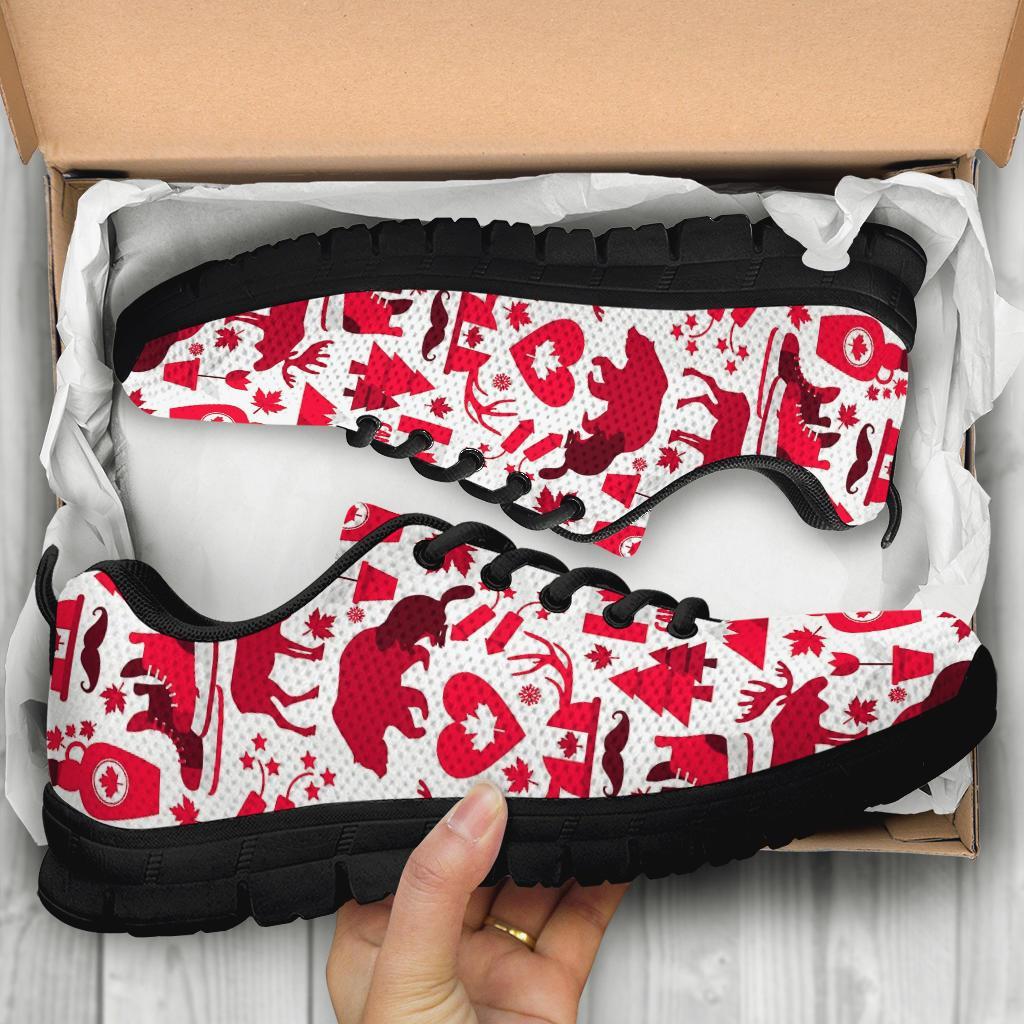 Canada Love Pattern Print Sneaker Shoes For Men Women-grizzshop