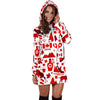 Canada Love Pattern Print Women Hoodie Dress-grizzshop