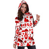 Canada Love Pattern Print Women Hoodie Dress-grizzshop