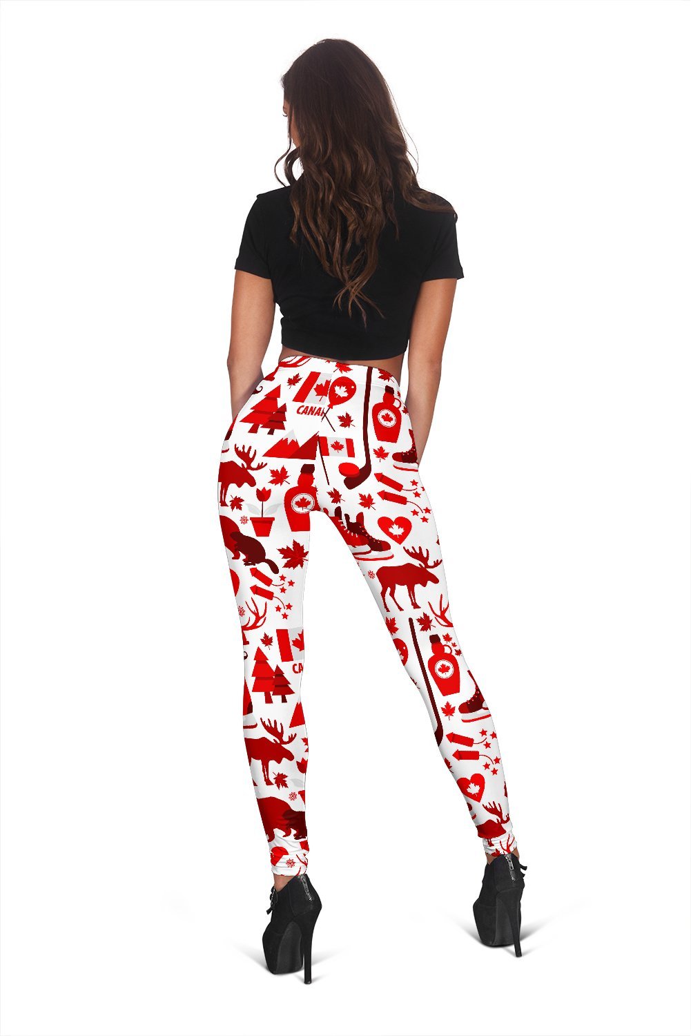 Canada Love Pattern Print Women Leggings-grizzshop