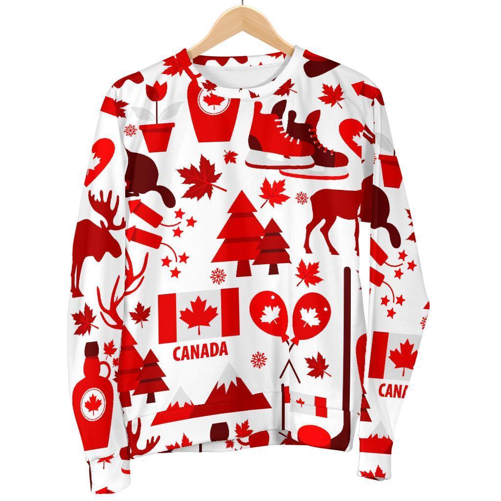 Canada Love Pattern Print Women's Sweatshirt-grizzshop