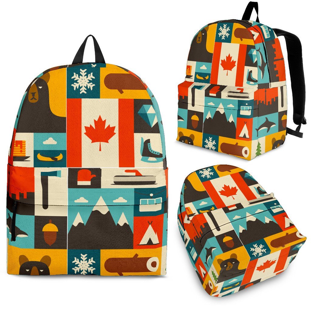 Canada Pattern Print Backpack-grizzshop