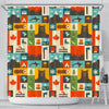 Canada Pattern Print Bathroom Shower Curtain-grizzshop