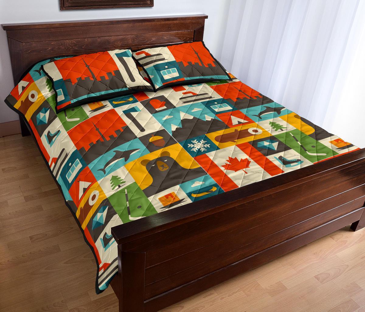 Canada Pattern Print Bed Set Quilt-grizzshop