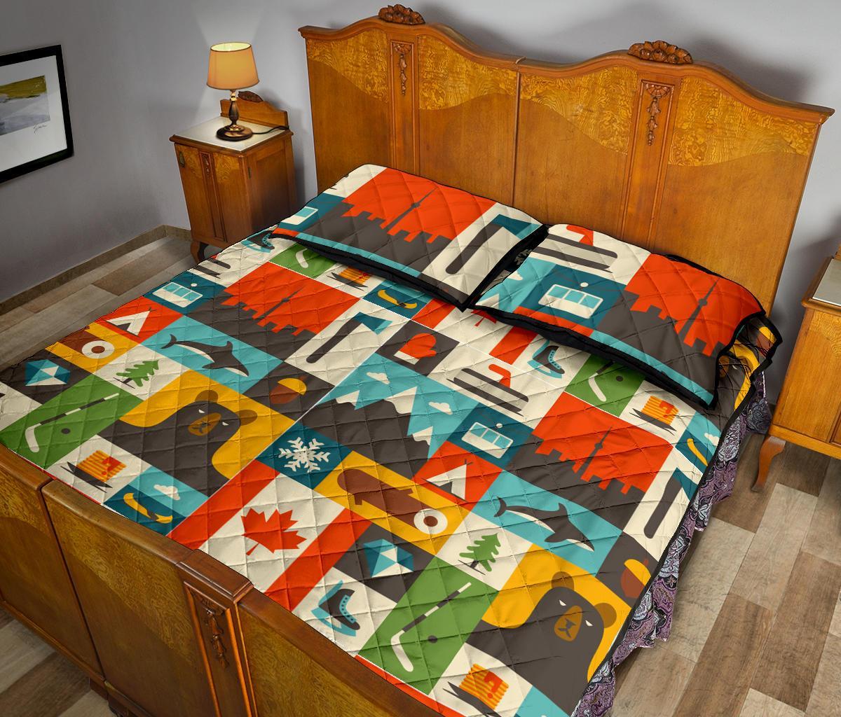 Canada Pattern Print Bed Set Quilt-grizzshop