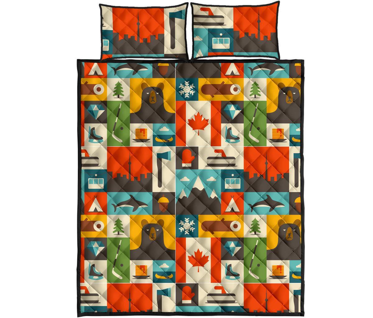 Canada Pattern Print Bed Set Quilt-grizzshop