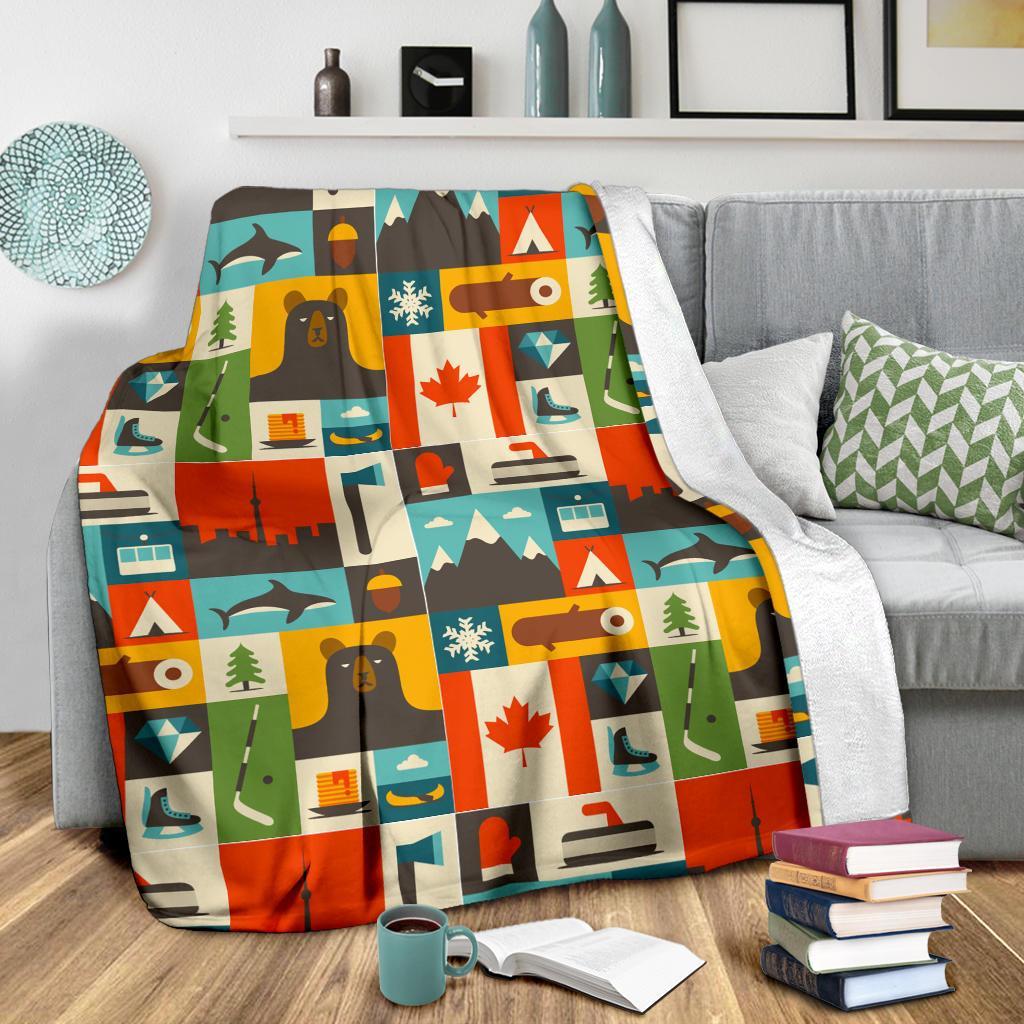 Canada Pattern Print Blanket-grizzshop
