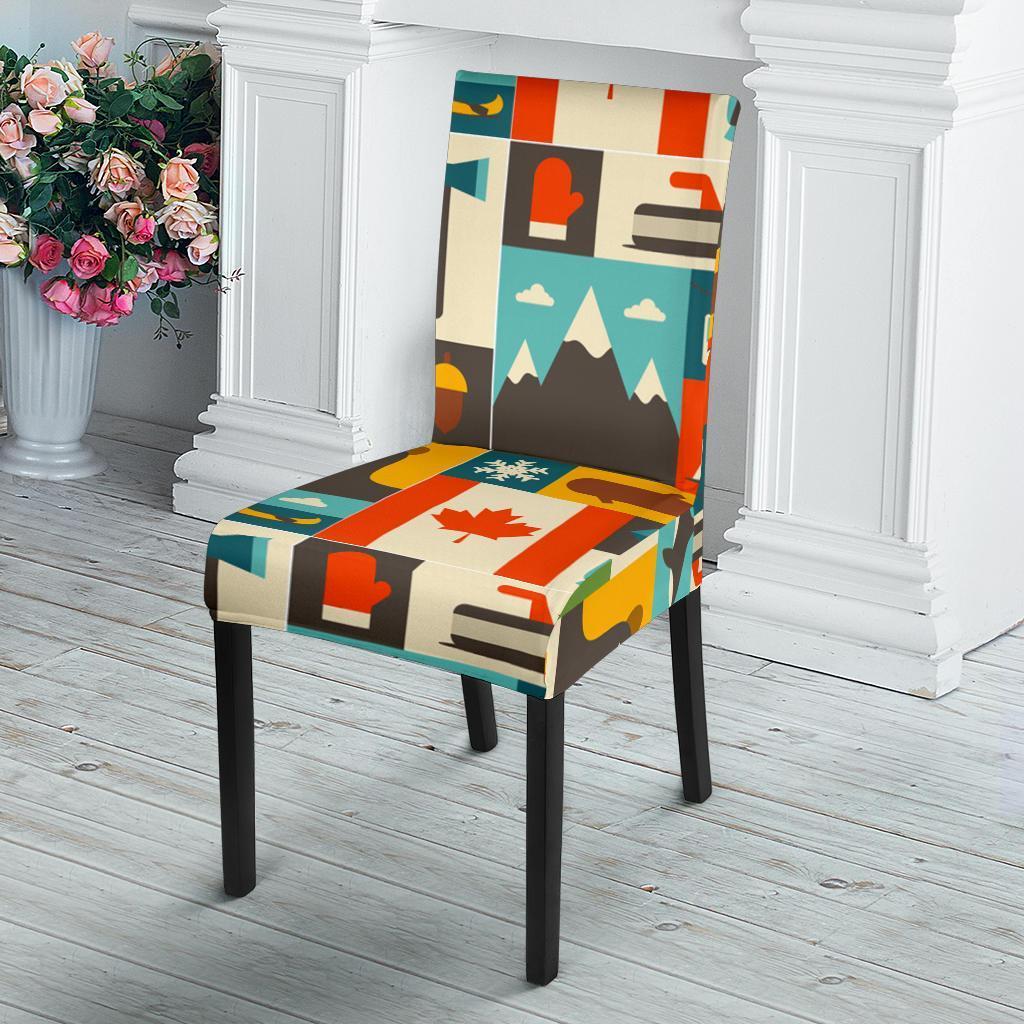 Canada Pattern Print Chair Cover-grizzshop