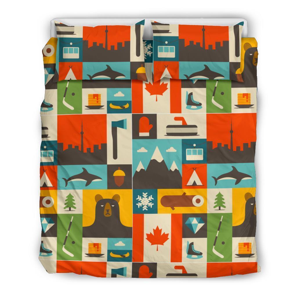 Canada Pattern Print Duvet Cover Bedding Set-grizzshop