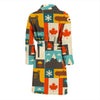 Canada Pattern Print Men Long Robe-grizzshop