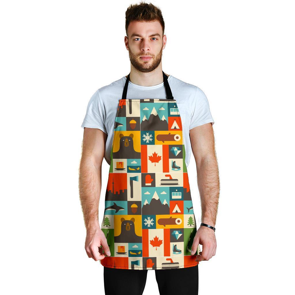 Canada Pattern Print Men's Apron-grizzshop