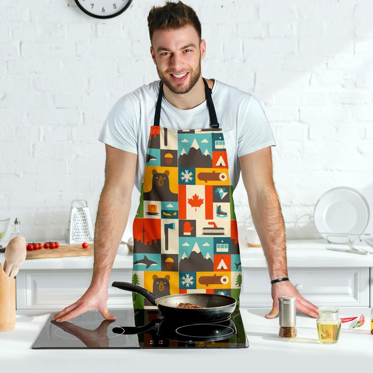 Canada Pattern Print Men's Apron-grizzshop