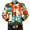 Canada Pattern Print Men's Bomber Jacket-grizzshop