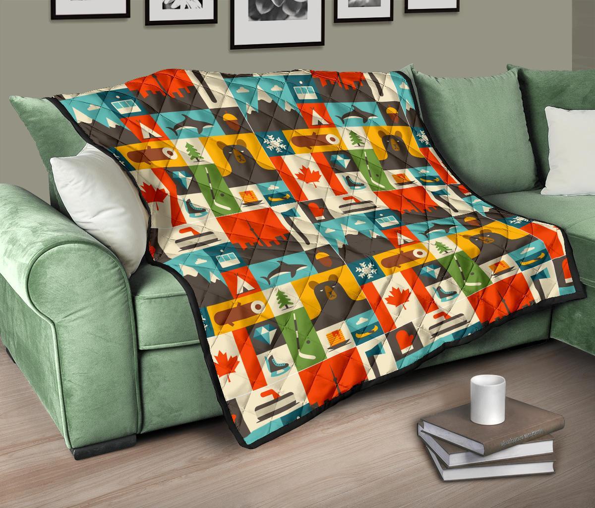 Canada Pattern Print Quilt-grizzshop
