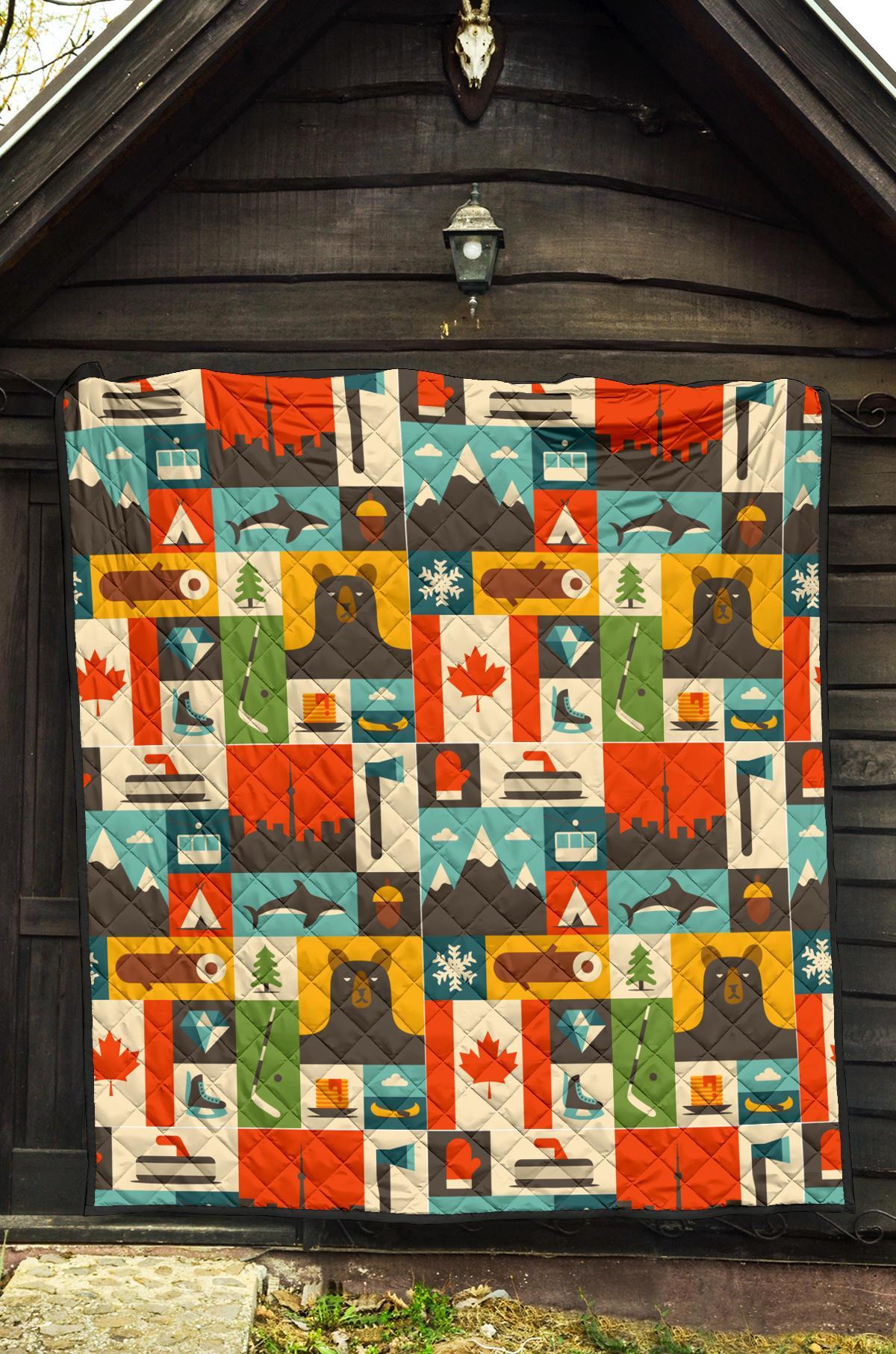 Canada Pattern Print Quilt-grizzshop