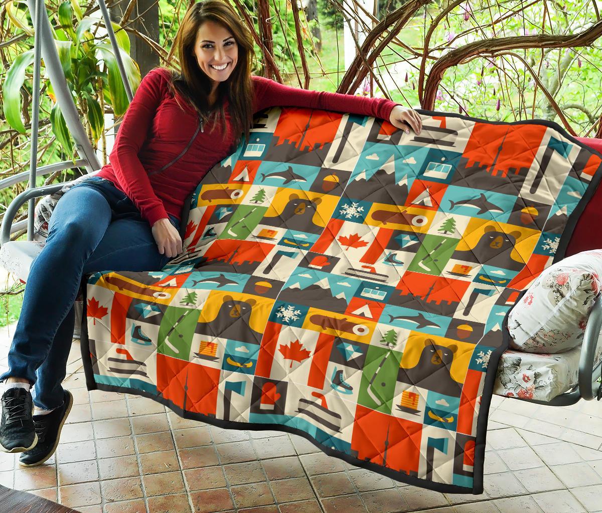 Canada Pattern Print Quilt-grizzshop